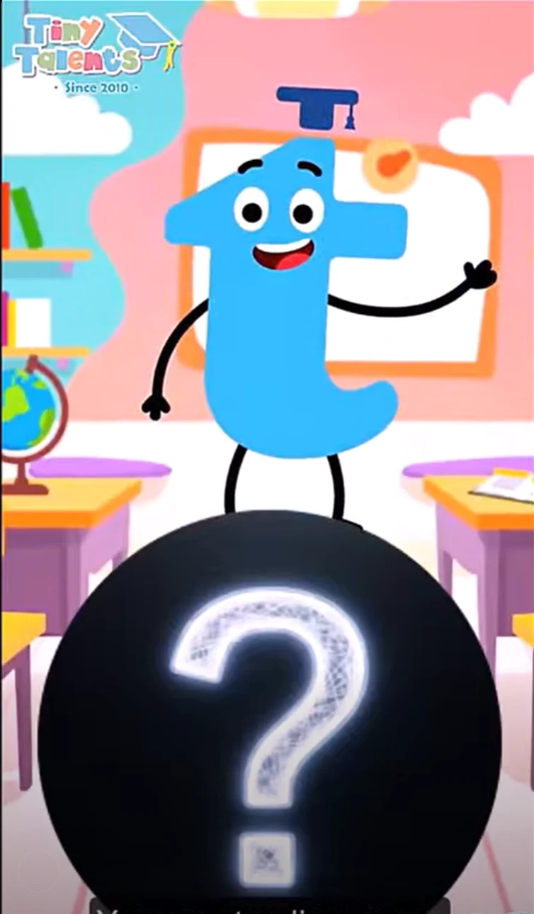 Animated Tiny Talents character in a classroom scene