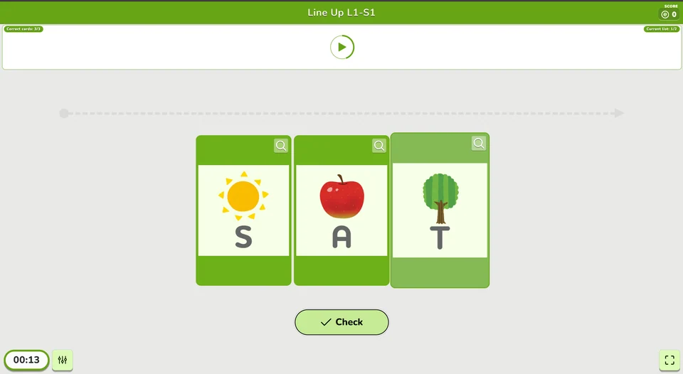 Phonics word-order game