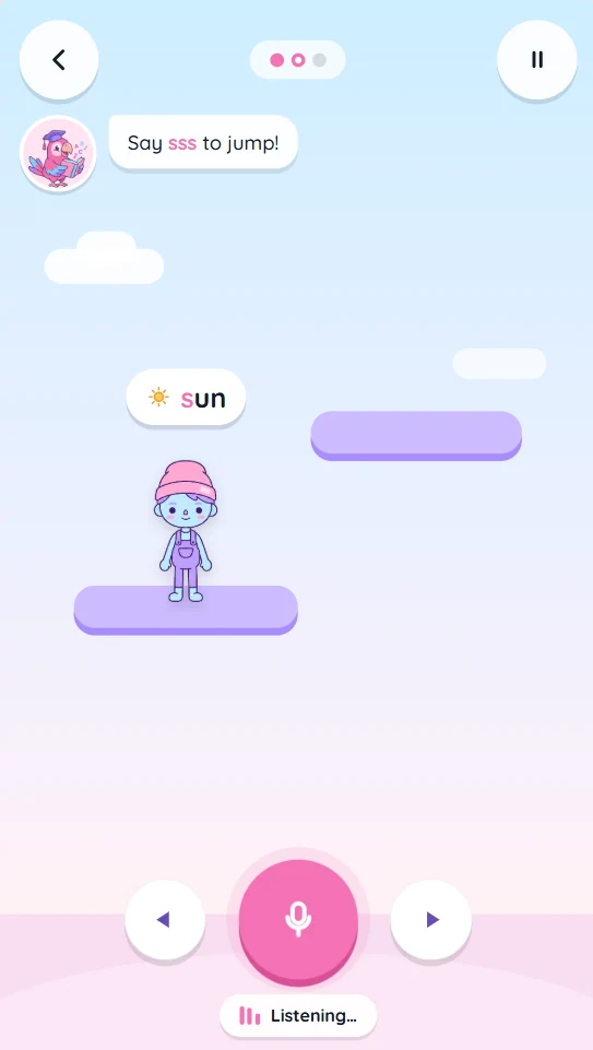 Phonigame sound-controlled jumping game